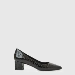 Heels*Aquatalia Pasha Black embossed croc