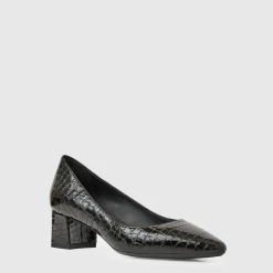 Heels*Aquatalia Pasha Black embossed croc