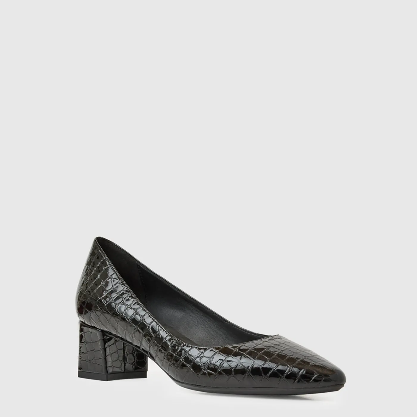 Heels*Aquatalia Pasha Black embossed croc