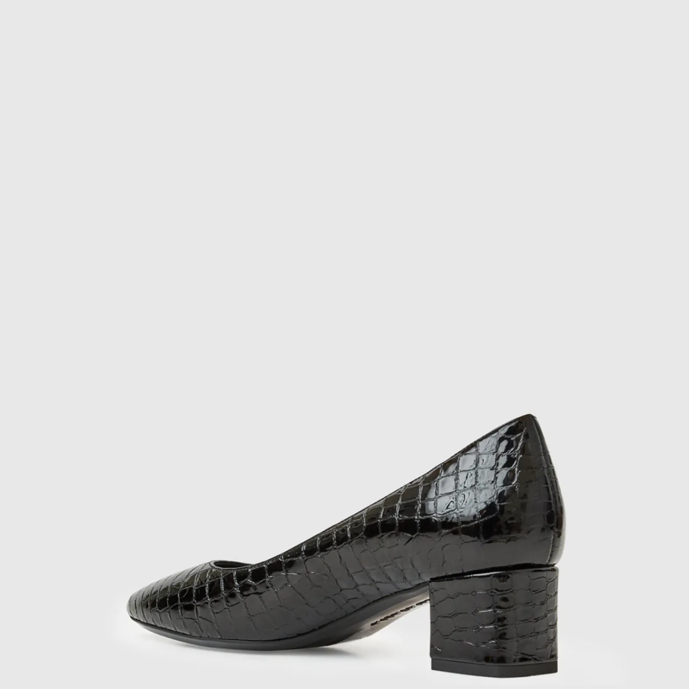 Heels*Aquatalia Pasha Black embossed croc