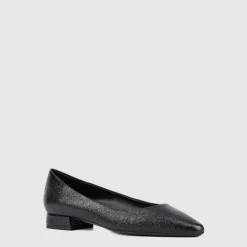 Flats*Aquatalia Penina Black crinkle leather