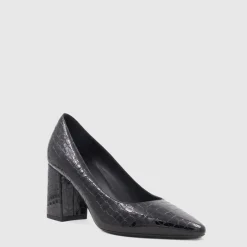 Heels*Aquatalia Peony Black embossed croc