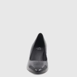 Heels*Aquatalia Peony Black embossed croc