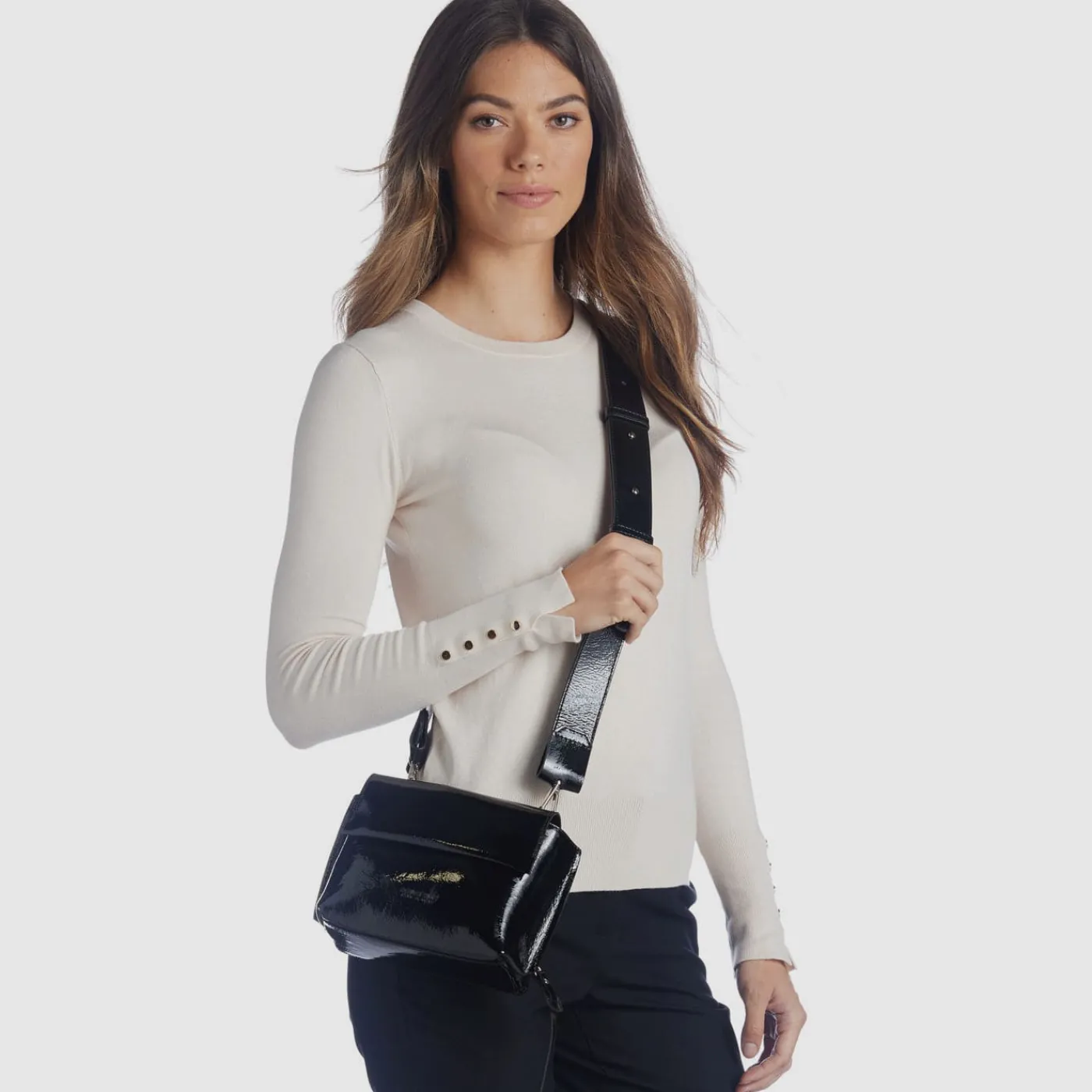 Accessories*Aquatalia Soho Crossbody Black patent leather